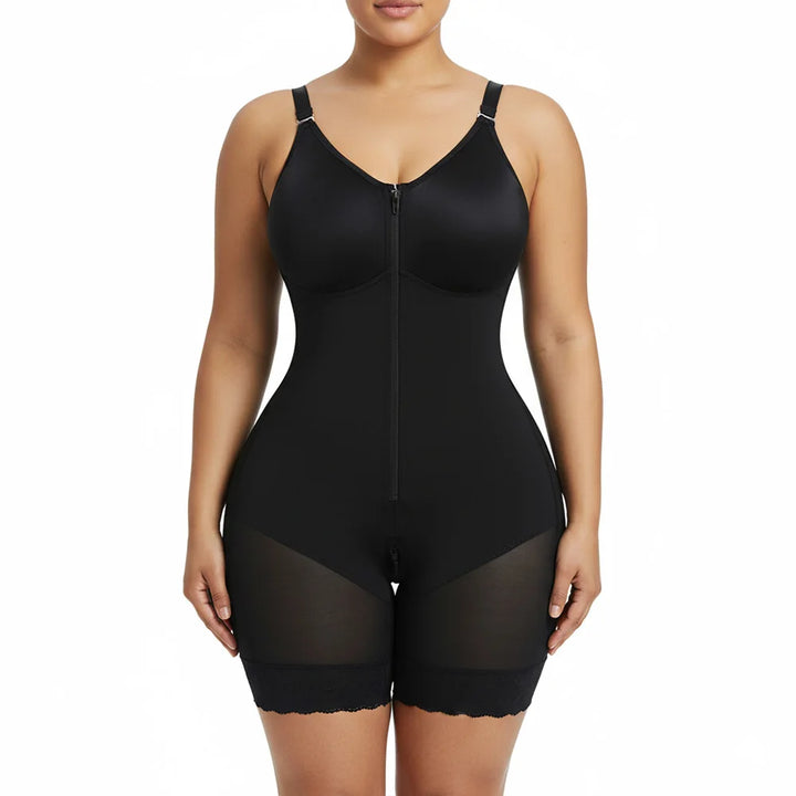 Women’s Lily Fajas Colombianas shapewear Tummy Control Butt Lifter Shaper with Zipper Crotch detachable shoulder strap