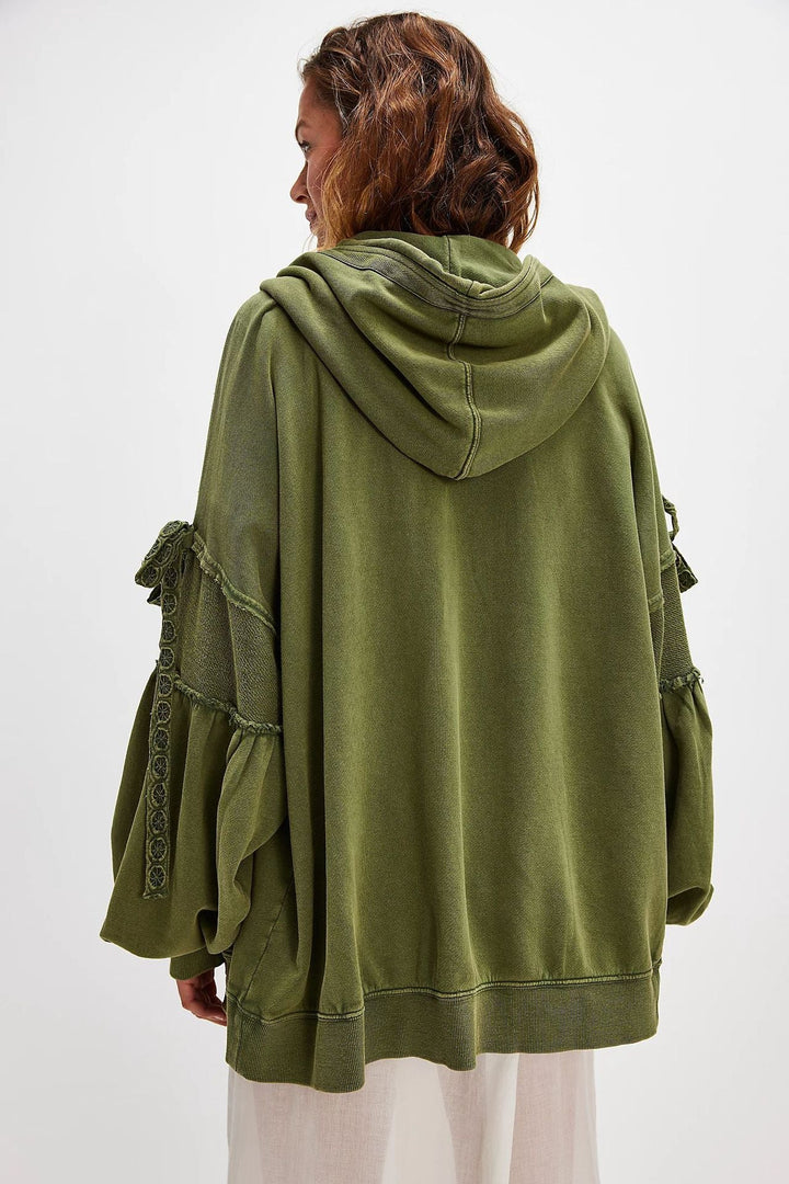 LELENA™ - Chic Zip Up Hooded Side Bow Long Sleeve Jacket