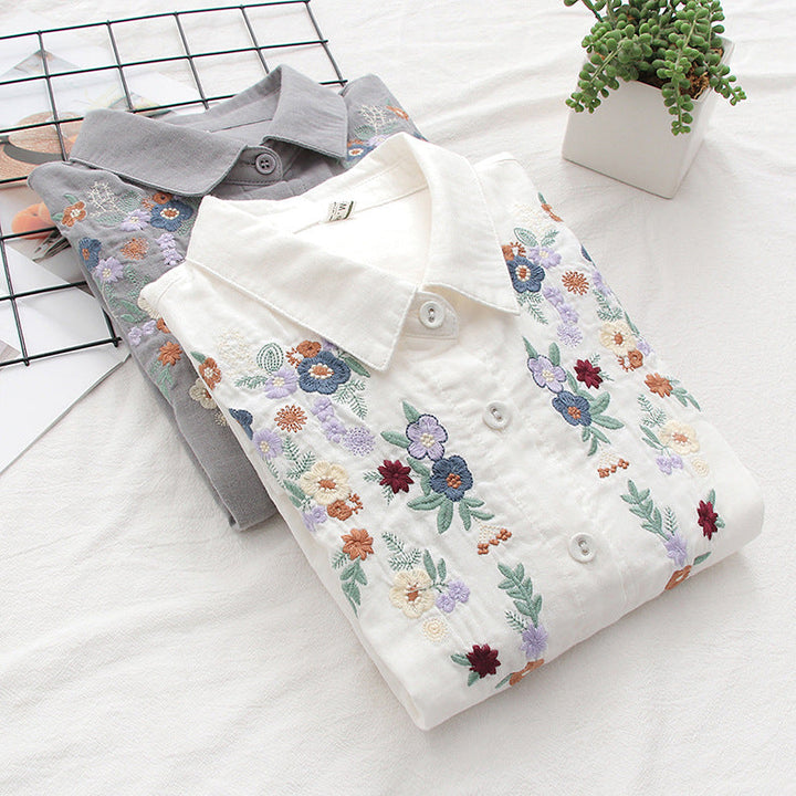 FLAVIE™ – Vintage Charm Embroidered Blouse