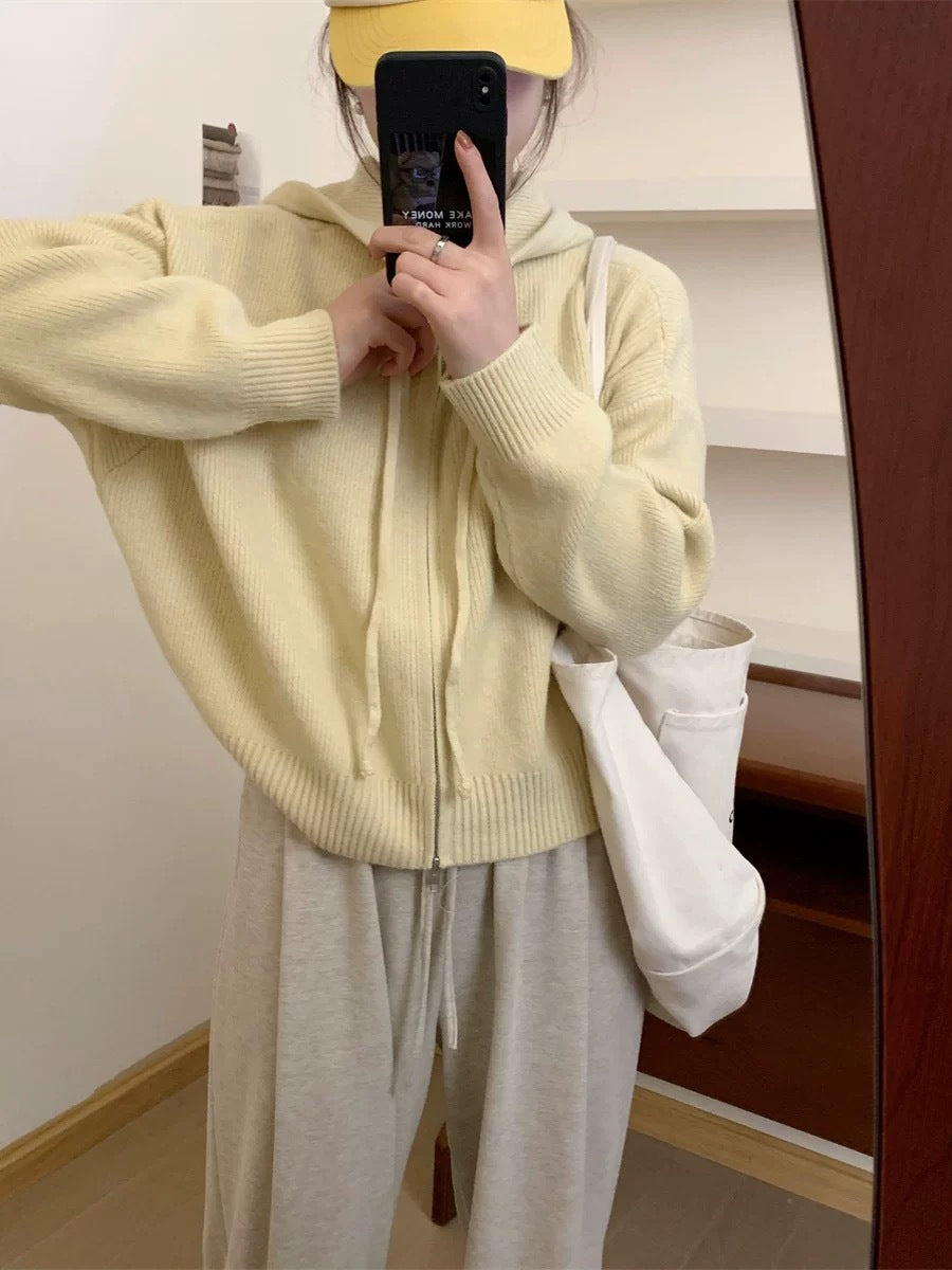 QUESTA™ - Casual Zip Up Long Sleeve Hooded Cardigan