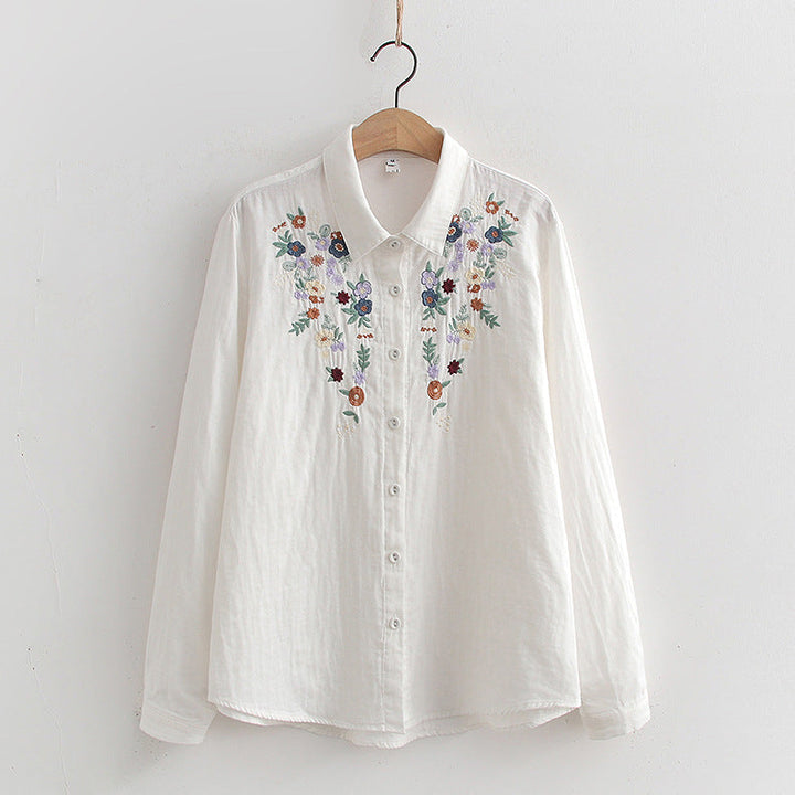 FLAVIE™ – Vintage Charm Embroidered Blouse