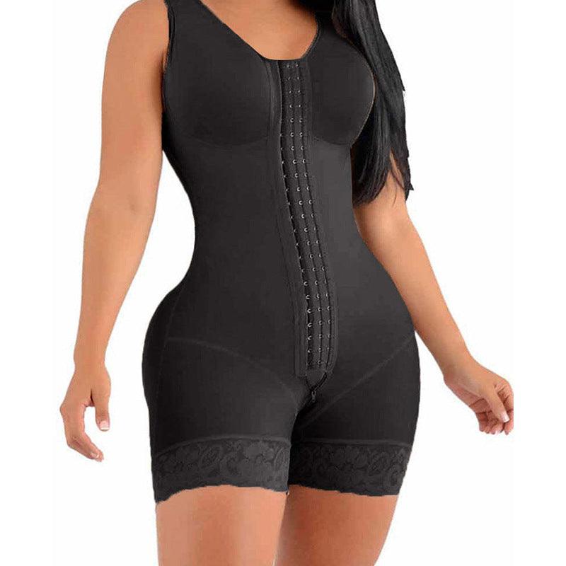 Women’s Lily Fajas Colombianas shapewear Tummy Control Butt Lifter Shaper with Zipper Crotch detachable shoulder strap
